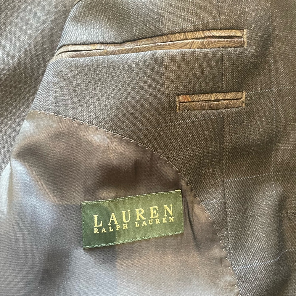 Ralph Lauren Charcoal with Light Blue Check Suit - Picture 6 of 9
